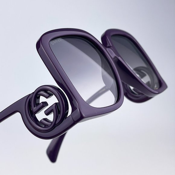 Gucci GG1326S 003 Sunglasses Violet Grey Gradient Oversized Square Women - Picture 1 of 13